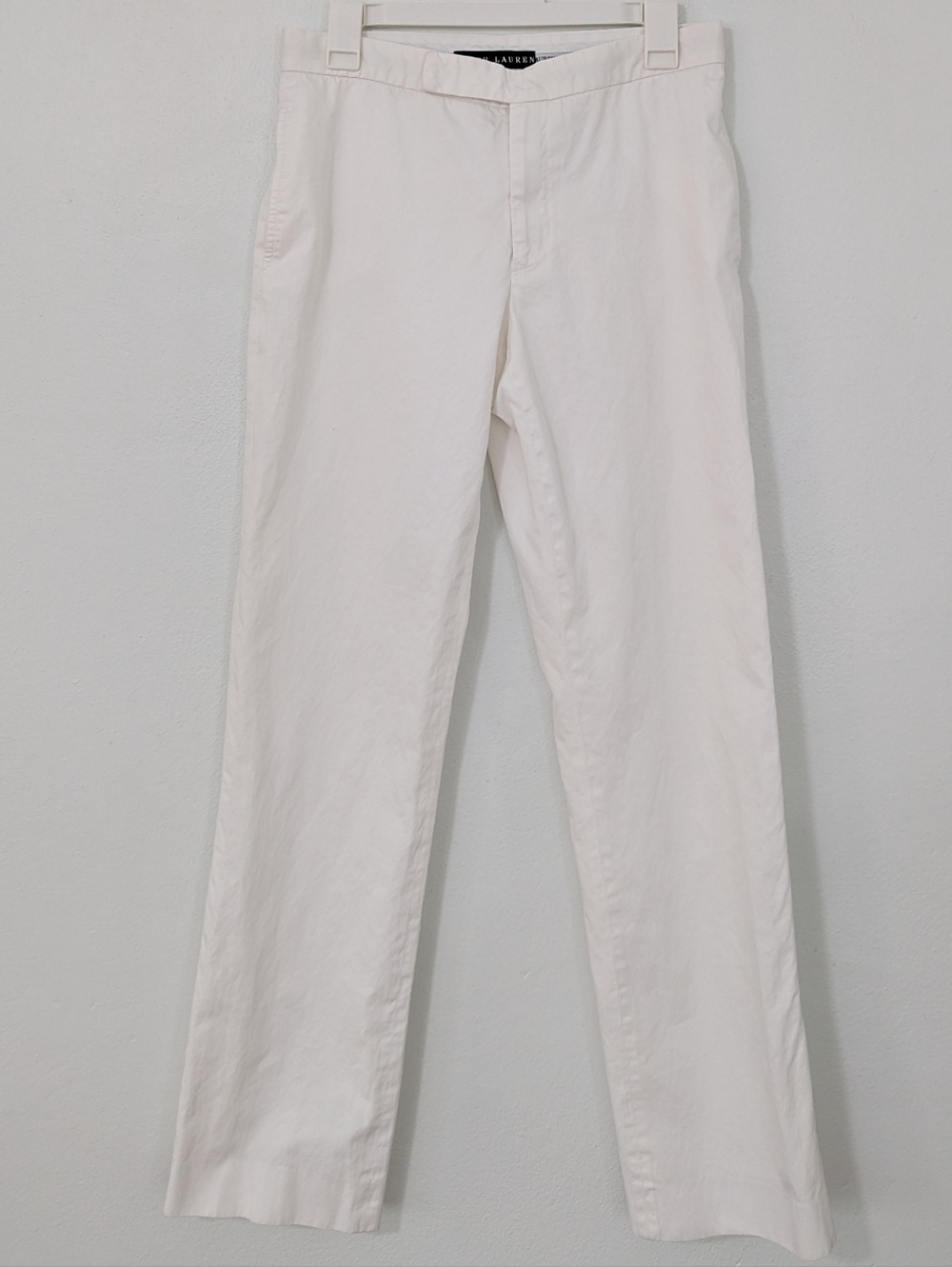 Ralph Lauren Black Label Trouser Pants Straight Leg Mid Rise Classic White 8